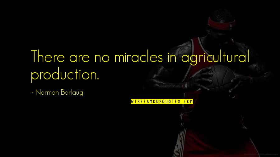 Borlaug Quotes By Norman Borlaug: There are no miracles in agricultural production.