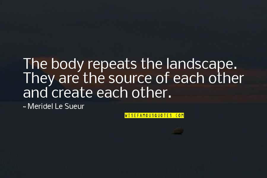 Bormann Tools Quotes By Meridel Le Sueur: The body repeats the landscape. They are the