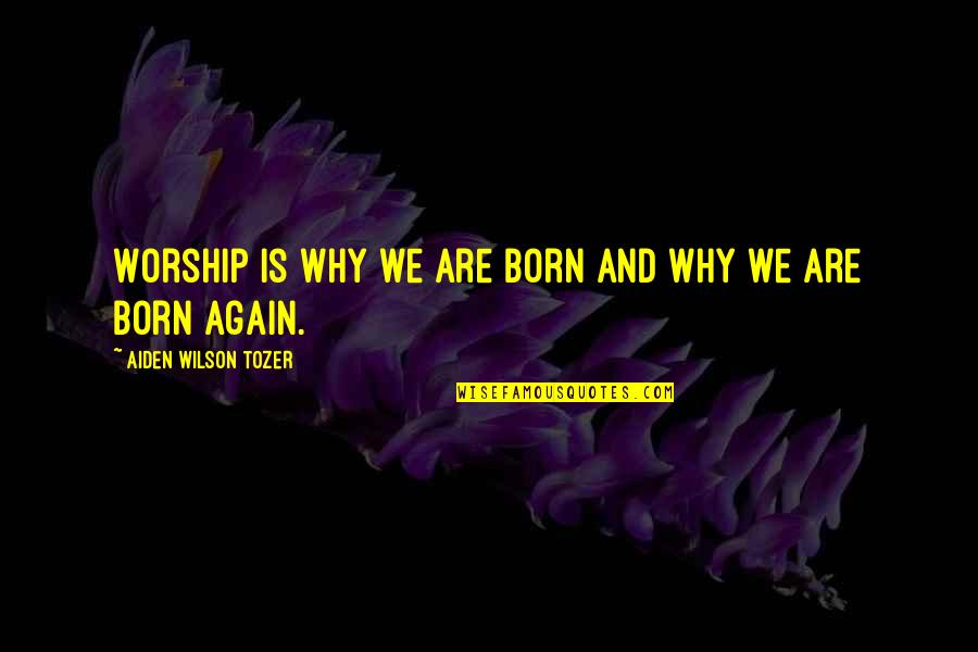 Born Again Quotes By Aiden Wilson Tozer: Worship is why we are born and why
