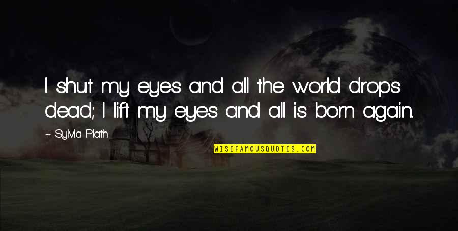 Born Again Quotes By Sylvia Plath: I shut my eyes and all the world