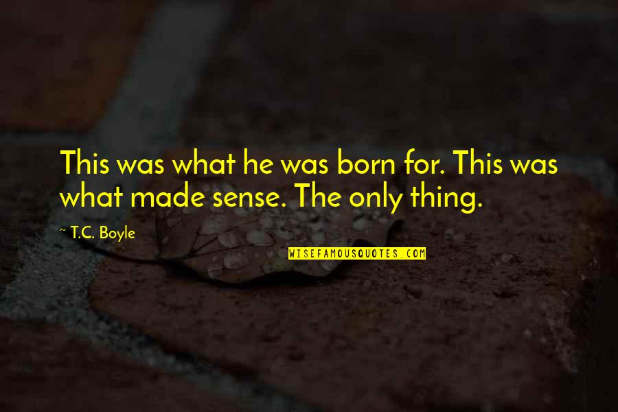 Born For This Quotes By T.C. Boyle: This was what he was born for. This