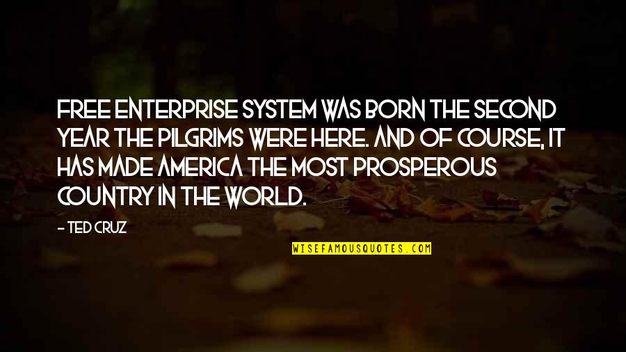 Born Free Quotes By Ted Cruz: Free enterprise system was born the second year