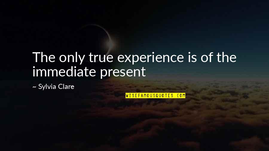 Born Into Greatness Quote Quotes By Sylvia Clare: The only true experience is of the immediate