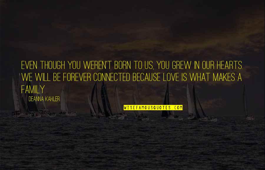 Born To Love Quotes By Deanna Kahler: Even though you weren't born to us, you