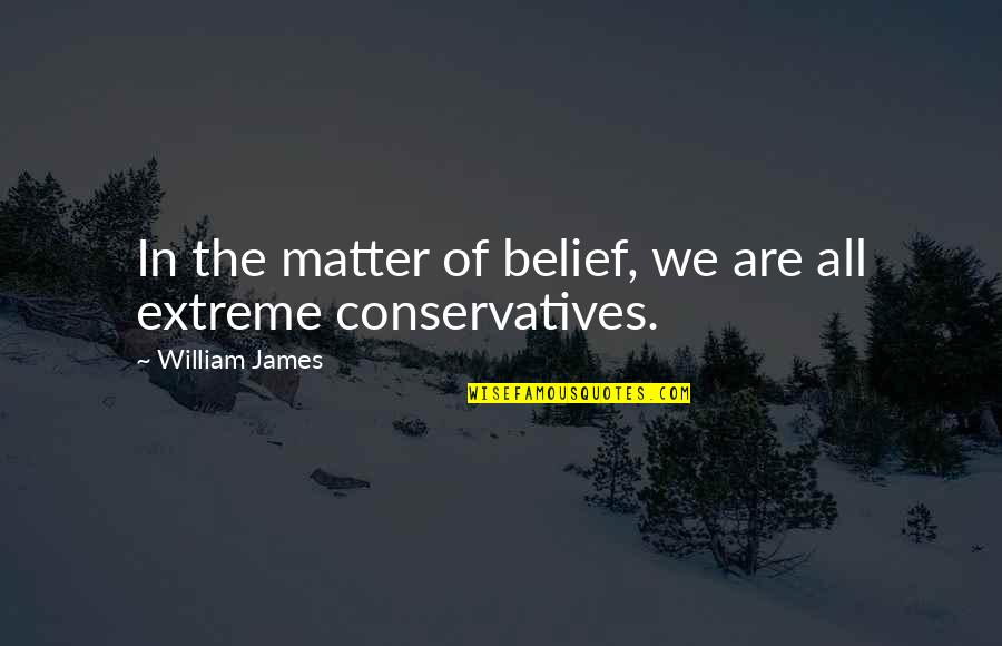 Born With Style Quotes By William James: In the matter of belief, we are all