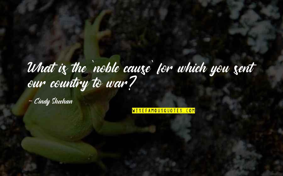 Bornhoft Group Quotes By Cindy Sheehan: What is the 'noble cause' for which you Bornhoft Group Quotes By Cindy Sheehan: What is the 'noble cause' for which you