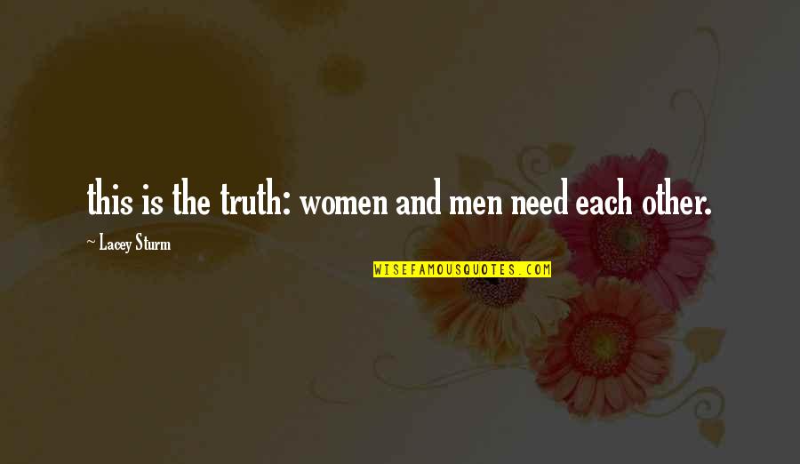 Borotva Fog Sok Quotes By Lacey Sturm: this is the truth: women and men need Borotva Fog Sok Quotes By Lacey Sturm: this is the truth: women and men need