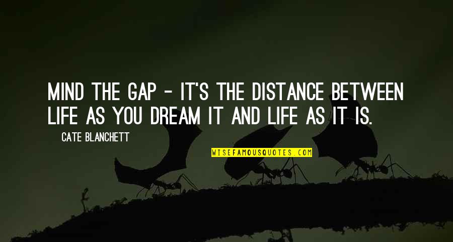 Borramos De La Quotes By Cate Blanchett: Mind the gap - it's the distance between