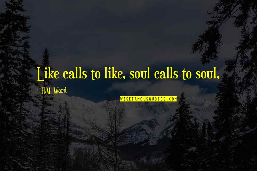 Borrar Los Skin Quotes By H.M. Ward: Like calls to like, soul calls to soul, Borrar Los Skin Quotes By H.M. Ward: Like calls to like, soul calls to soul,