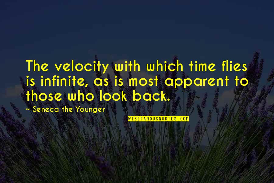 Borrosas In English Quotes By Seneca The Younger: The velocity with which time flies is infinite,