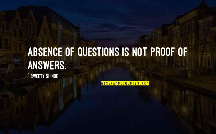 Borrosas In English Quotes By Sweety Shinde: Absence of questions is not proof of answers.