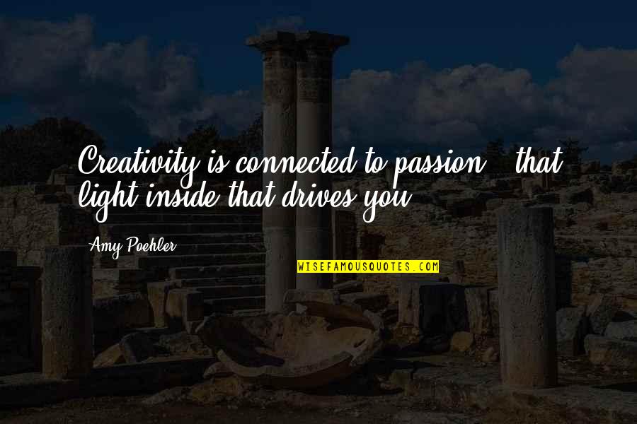 Borrowings Example Quotes By Amy Poehler: Creativity is connected to passion - that light