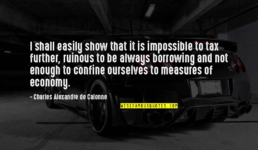 Borrowing's Quotes By Charles Alexandre De Calonne: I shall easily show that it is impossible
