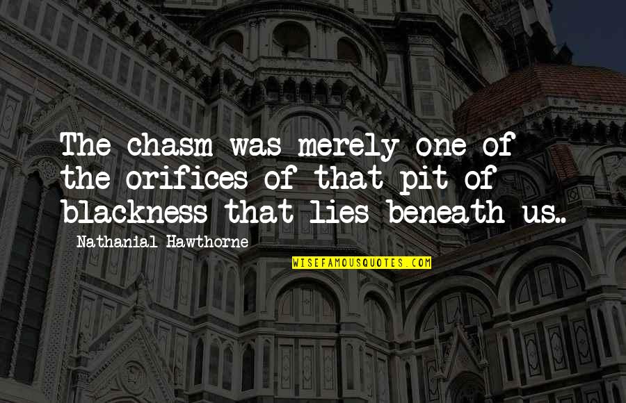 Bosch Quotes By Nathanial Hawthorne: The chasm was merely one of the orifices