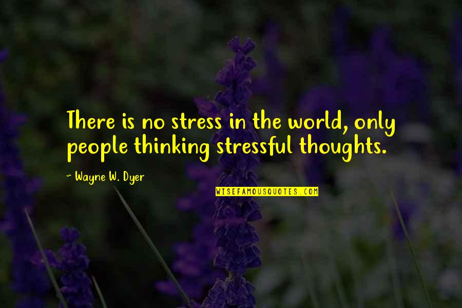 Boschini Quotes By Wayne W. Dyer: There is no stress in the world, only