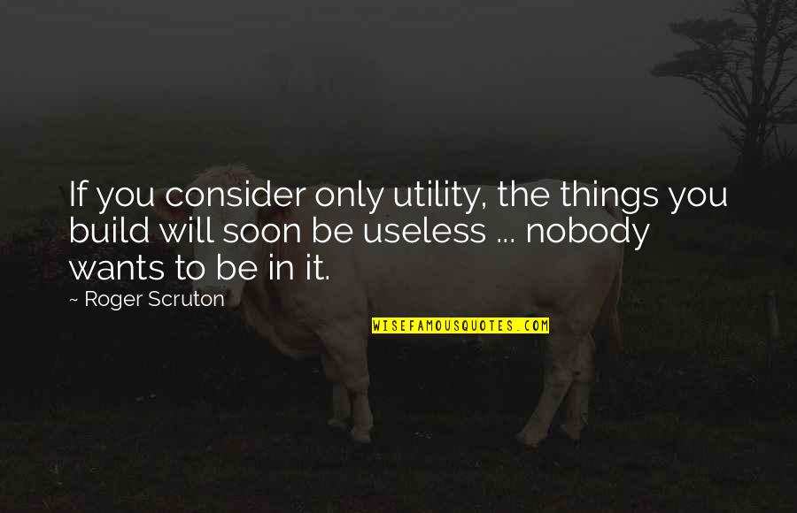 Boschmann Subwoofer Quotes By Roger Scruton: If you consider only utility, the things you