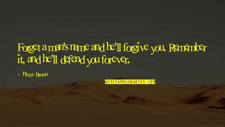 Bosenberry Quotes By Pierce Brown: Forget a man's name and he'll forgive you.