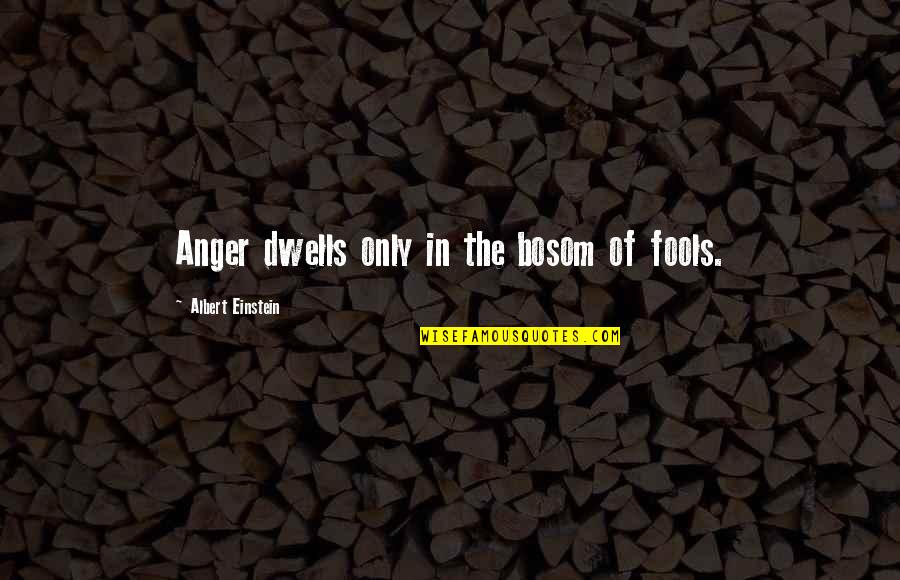 Bosom'd Quotes By Albert Einstein: Anger dwells only in the bosom of fools.