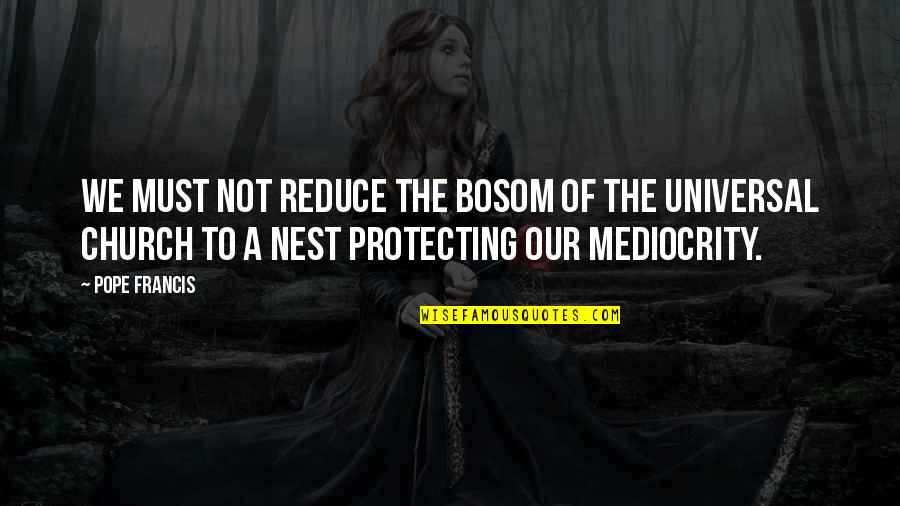 Bosom'd Quotes By Pope Francis: We must not reduce the bosom of the