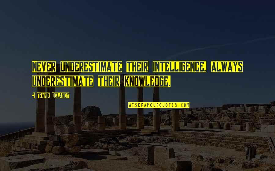 Boss Employee Relationship Quotes By Frank Delaney: Never underestimate their intelligence, always underestimate their knowledge.