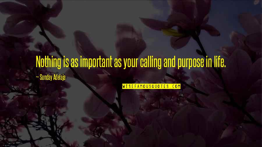 Bossa Nova Quotes By Sunday Adelaja: Nothing is as important as your calling and
