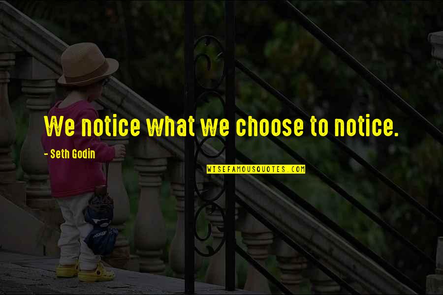 Bosses Being Unfair Quotes By Seth Godin: We notice what we choose to notice.
