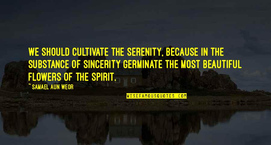 Botan Quotes By Samael Aun Weor: We should cultivate the serenity, because in the
