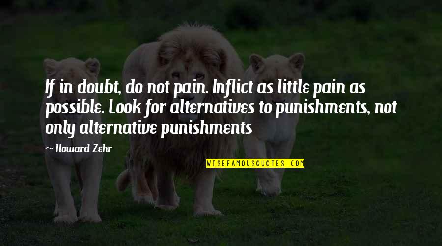 Botanise Quotes By Howard Zehr: If in doubt, do not pain. Inflict as