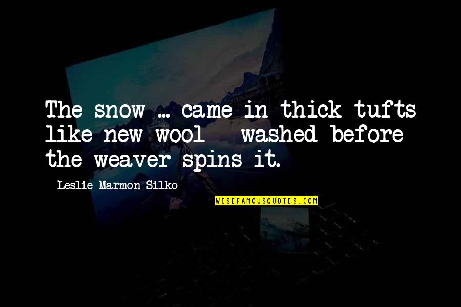 Botchford Thornton Quotes By Leslie Marmon Silko: The snow ... came in thick tufts like