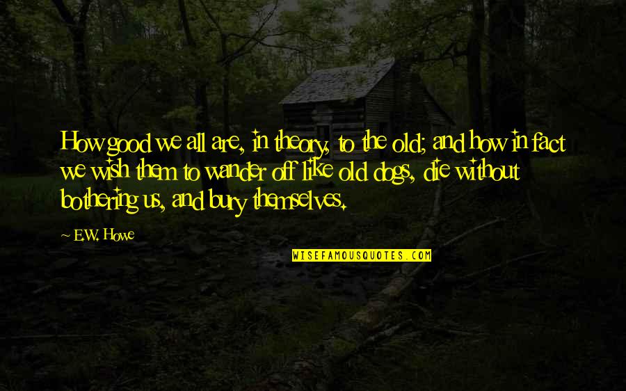 Bothering Quotes By E.W. Howe: How good we all are, in theory, to