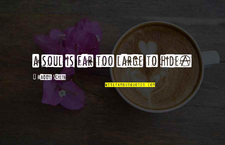 Bothmer Hall Quotes By Maggie Schein: a soul is far too large to hide. Bothmer Hall Quotes By Maggie Schein: a soul is far too large to hide.