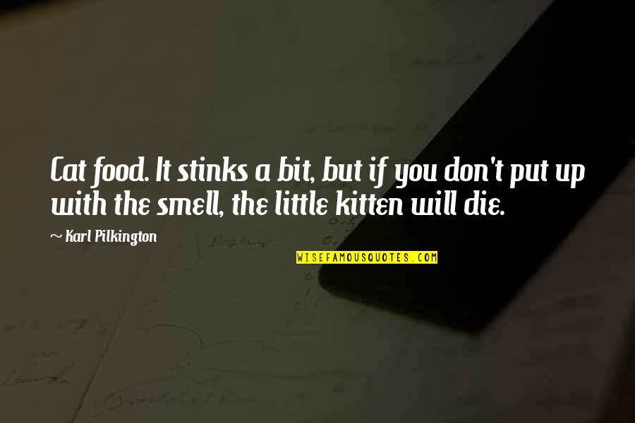 Botswanas Artefacts Quotes By Karl Pilkington: Cat food. It stinks a bit, but if Botswanas Artefacts Quotes By Karl Pilkington: Cat food. It stinks a bit, but if