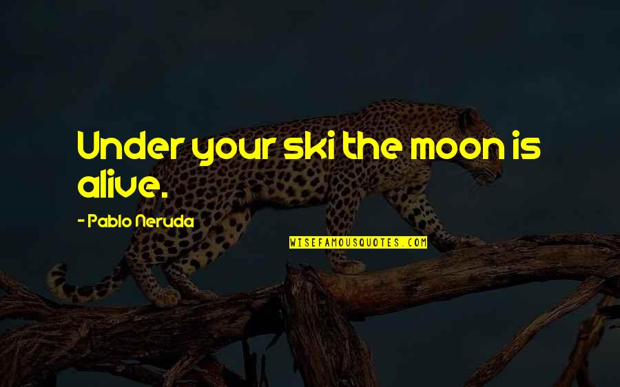 Bottaro Memorials Quotes By Pablo Neruda: Under your ski the moon is alive.