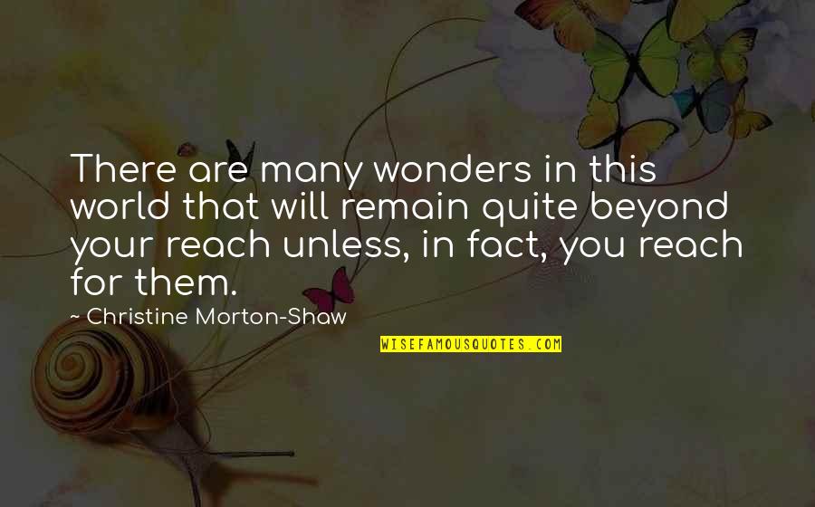 Botteghe Quotes By Christine Morton-Shaw: There are many wonders in this world that