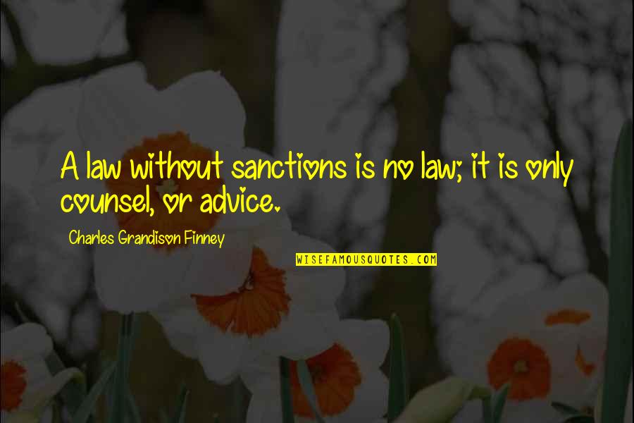 Botteni Quotes By Charles Grandison Finney: A law without sanctions is no law; it Botteni Quotes By Charles Grandison Finney: A law without sanctions is no law; it