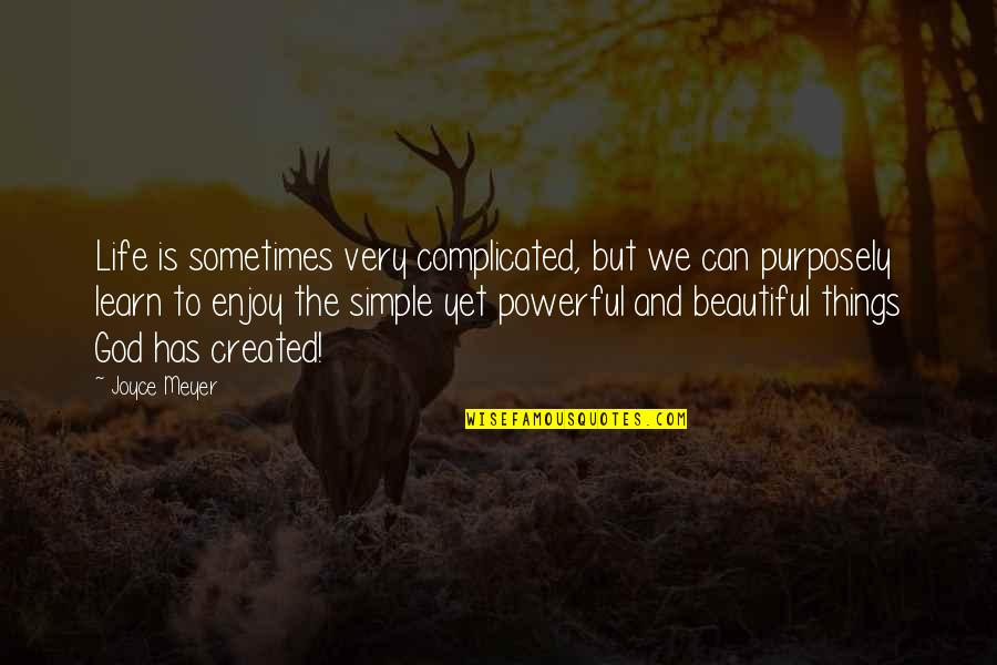 Bottiglieri Shipping Quotes By Joyce Meyer: Life is sometimes very complicated, but we can
