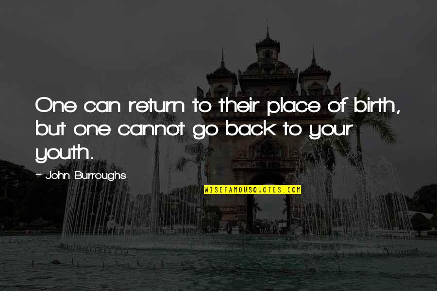 Bottleflies Quotes By John Burroughs: One can return to their place of birth,