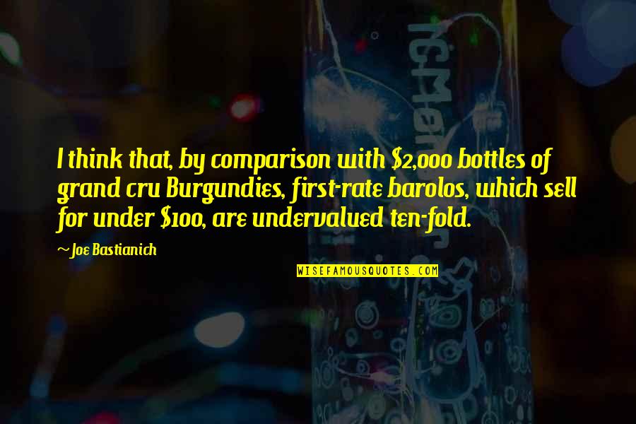Bottles Quotes By Joe Bastianich: I think that, by comparison with $2,000 bottles