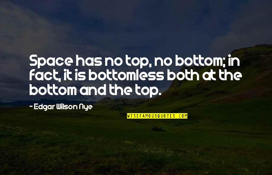 Bottomless Quotes By Edgar Wilson Nye: Space has no top, no bottom; in fact,