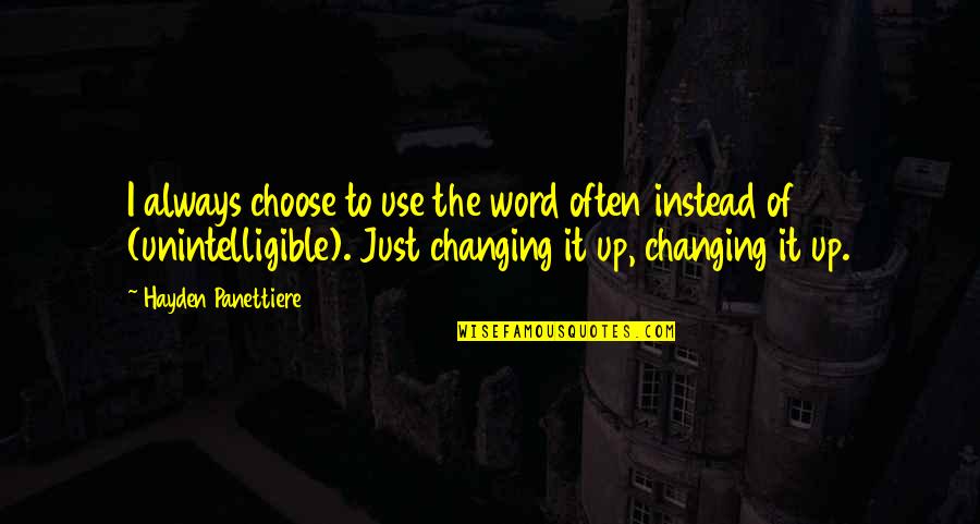 Bottoned Quotes By Hayden Panettiere: I always choose to use the word often Bottoned Quotes By Hayden Panettiere: I always choose to use the word often