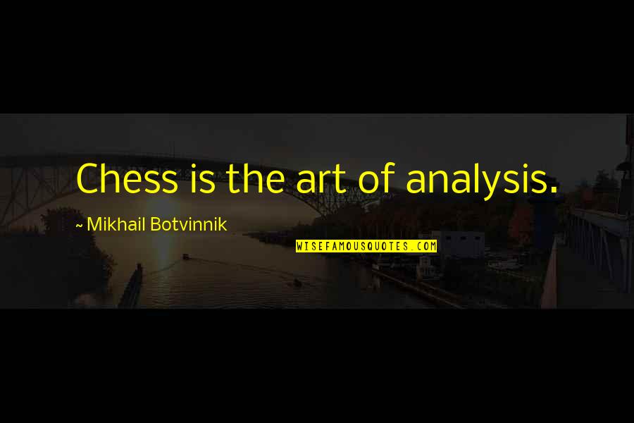 Botvinnik's Quotes By Mikhail Botvinnik: Chess is the art of analysis.