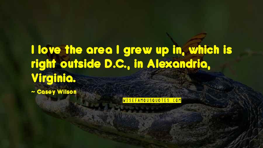 Bouboum Atelier801 Quotes By Casey Wilson: I love the area I grew up in,