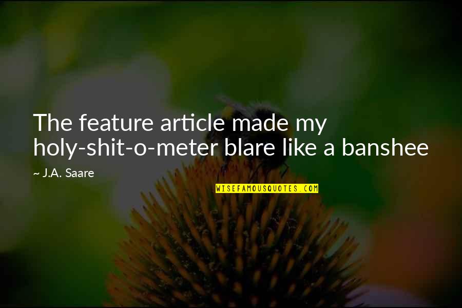 Boucle Chair Quotes By J.A. Saare: The feature article made my holy-shit-o-meter blare like