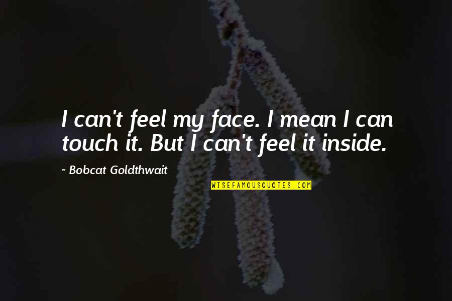 Boudabous Ceramic Quotes By Bobcat Goldthwait: I can't feel my face. I mean I Boudabous Ceramic Quotes By Bobcat Goldthwait: I can't feel my face. I mean I