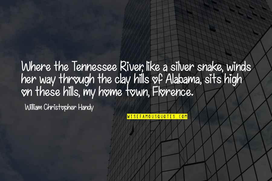 Boudisque Quotes By William Christopher Handy: Where the Tennessee River, like a silver snake,