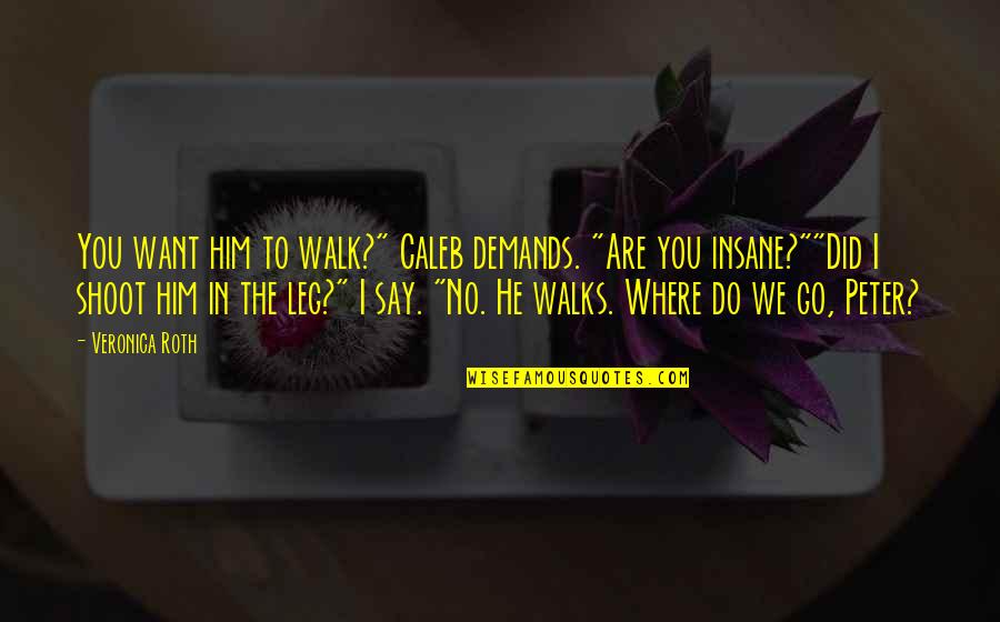 Bouette Quotes By Veronica Roth: You want him to walk?" Caleb demands. "Are