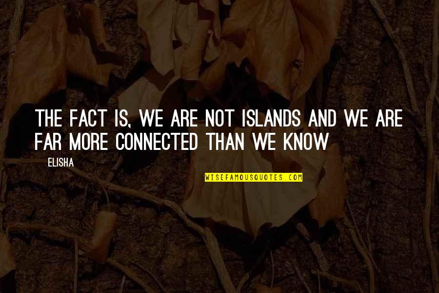 Bouffant Quotes By Elisha: The fact is, we are not islands and