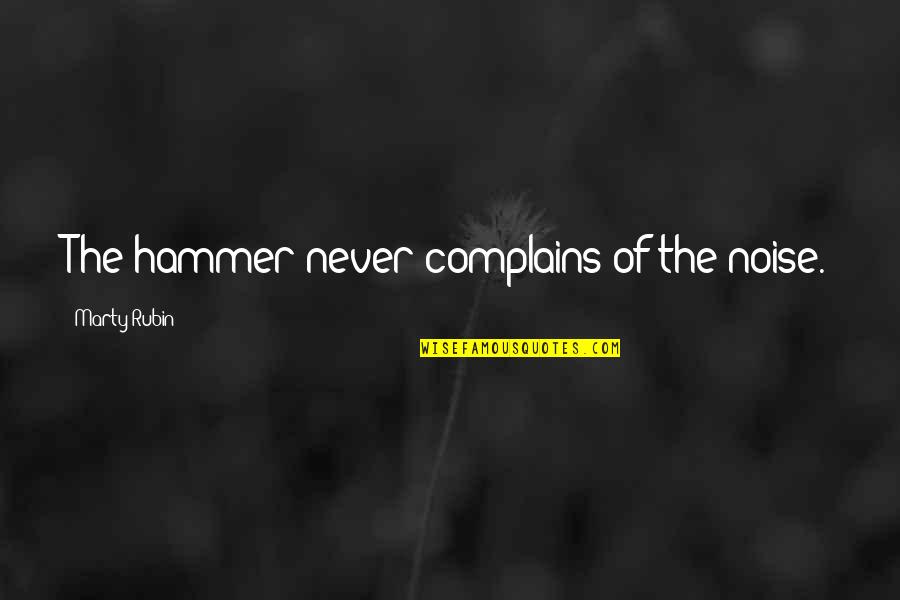 Boughton's Quotes By Marty Rubin: The hammer never complains of the noise.
