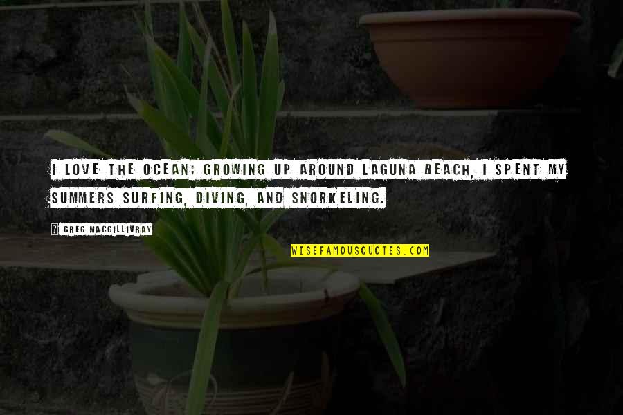 Bouguerra Youssef Quotes By Greg MacGillivray: I love the ocean; growing up around Laguna Bouguerra Youssef Quotes By Greg MacGillivray: I love the ocean; growing up around Laguna