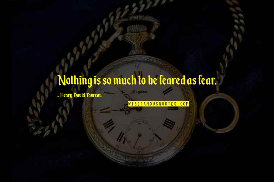 Boukerche Quotes By Henry David Thoreau: Nothing is so much to be feared as